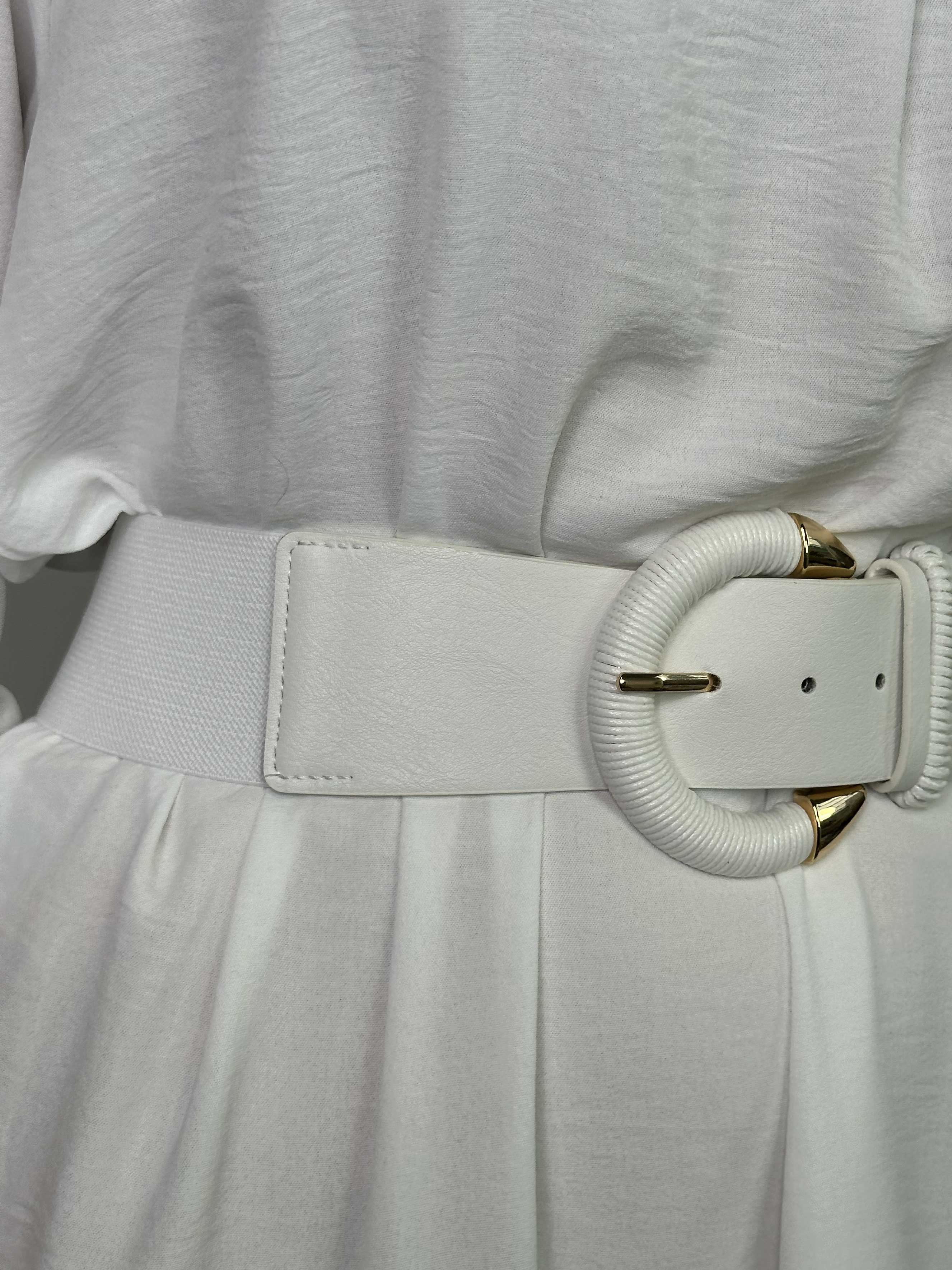 Emily - Elastiskt midjebälte med detaljer i läderlook